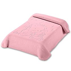 Κουβέρτα βελουτέ πολυεστερική, 80x110, Ster 521, ροζ