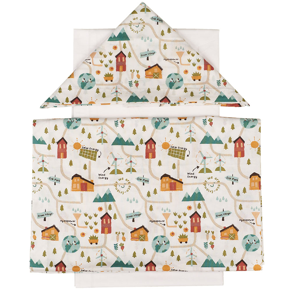 Σετ σεντόνια βρεφικού κρεβατιού, Green Village Σετ σεντόνια βρεφικού κρεβατιού, Green Village